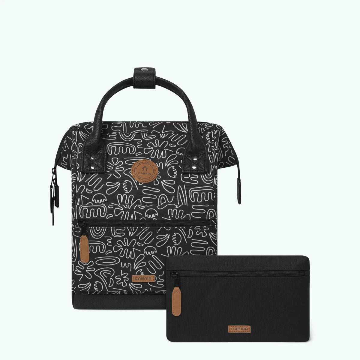 Small mini black backpack sales