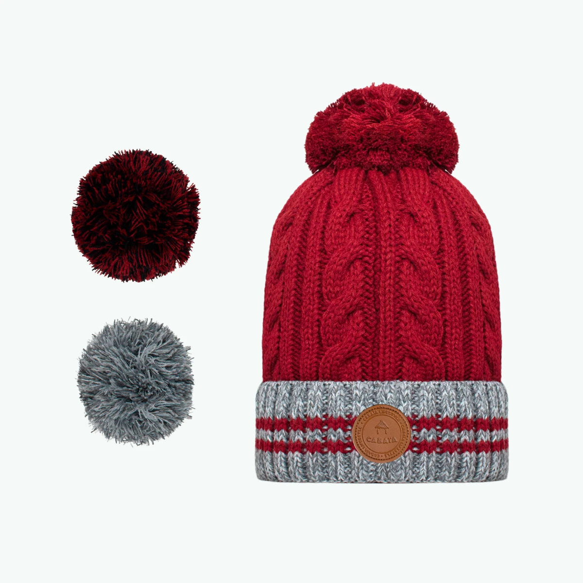Beanie Creamy Gin Grey Burgundy - Cabaïa Europe - 
