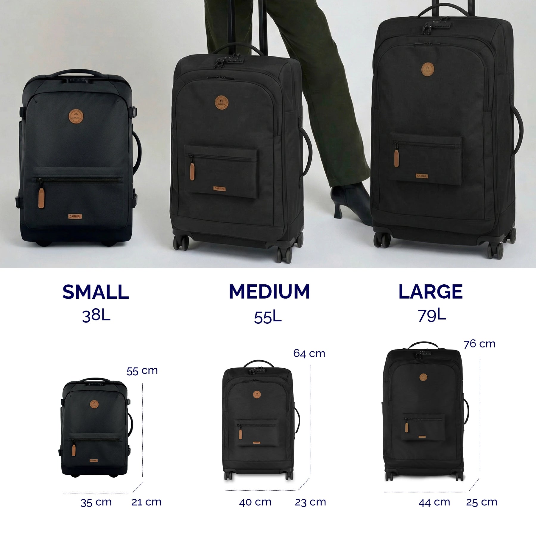 4-Wheel Soft Suitcase Small Cagliari - Cabaïa Europe - 