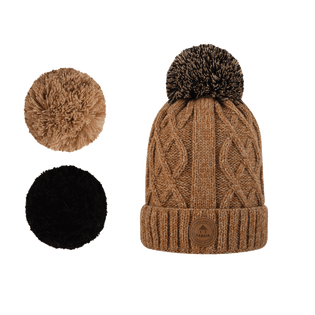 1-beanie-base-3-pompoms-appletini-camel-polar-fleece-lined-cabaia-cabaia-reinvents-accessories-for-women-men-and-children-backpacks-duffle-bags-suitcases-crossbody-bags-travel-kits-beanies