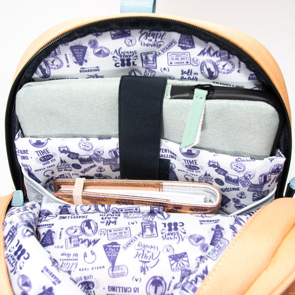Old School orange - Backpack - Medium - No pocket - Cabaïa Europe - 